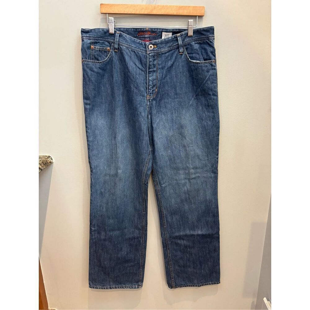 Eddie Bauer 16 flannel lined straight cut denim jeans w- front back pockets